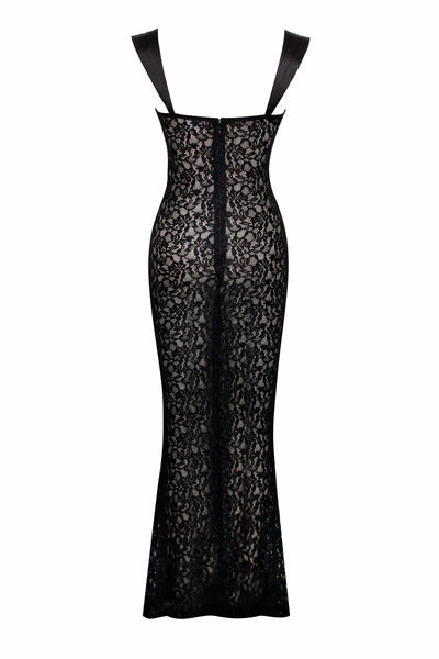 Isadora™ Black Lace Maxi Dress