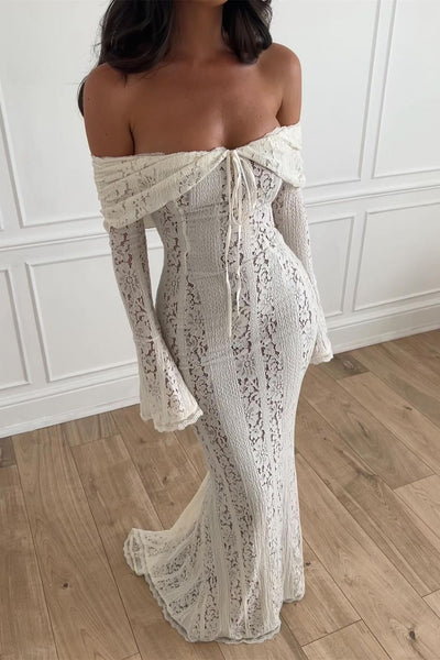 Celestia™ Off-Shoulder Lace Maxi Dress