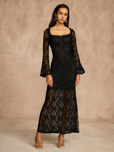 Fioretta™ Lace Bell Sleeve Maxi Dress