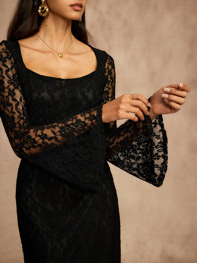 Fioretta™ Lace Bell Sleeve Maxi Dress