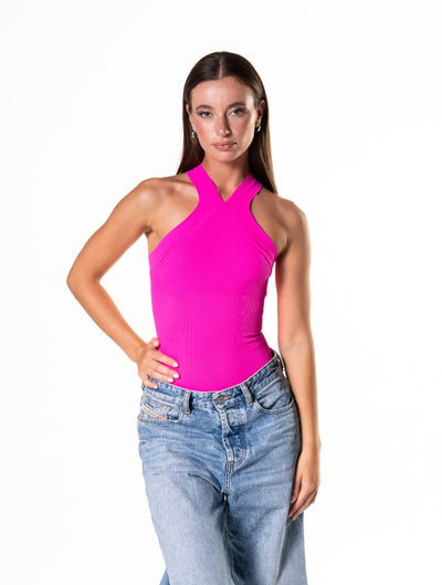 Elena™ Crossover Halter Sculpting Bodysuit