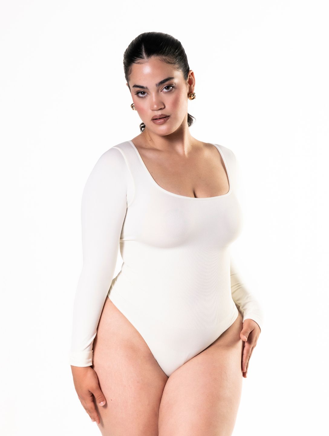 Vellerie™ Long Sleeve Sculpting Thong Bodysuit