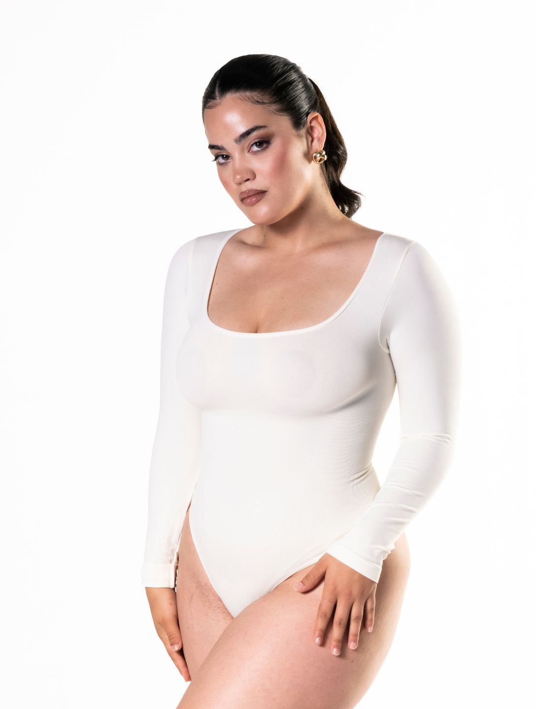 Vellerie™ Long Sleeve Sculpting Thong Bodysuit