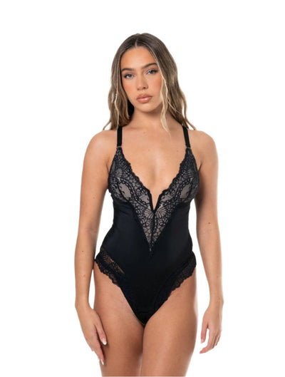 Éclaté™ V-Neck Half Laced Bodysuit