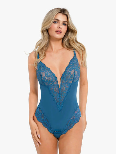 Elise™ Lace Deep V-Neck Bodysuit